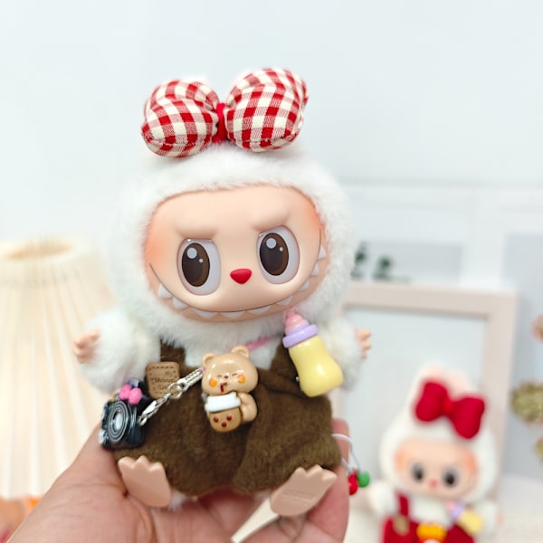 [HH] Flocking Labubu Blind Box Avaimenperä Nuken Vaatteet Nuken DIY Tarvikkeet 15CM Pieni Hirviö Pip Housut Pukeutuminen Only Clothes(No Doll) 12