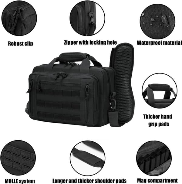 Udendørs Organizer Taske, 600D Polyester, Vandafvisende, Lynlåslommer, Camping Og Rejser, Sort, 35 x 24 x 14 cm