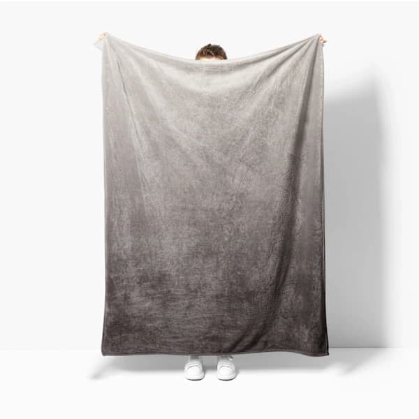 Filt grøn gradientfarve 150*100cm blå fløjlsfilt