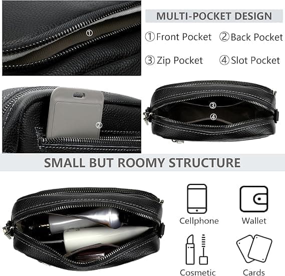 Crossbody-taske Skuldertaske PU-læder Sort