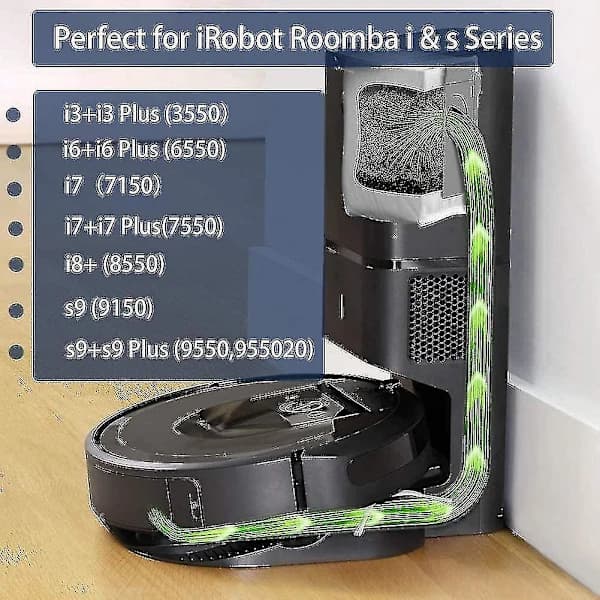 12-pack dammsugarpåsar för Irobot Roomba I & S-serien I7 I7+/plus CY