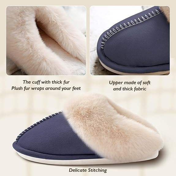 Damtofflor - Mjuka tofflor med memory foam - Varma inneskor