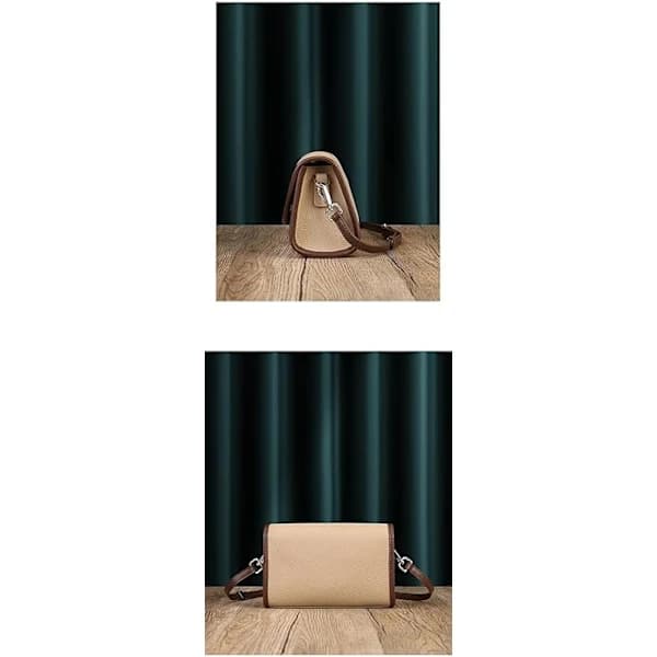 Ekte Skinn Skulderveske (Beige)