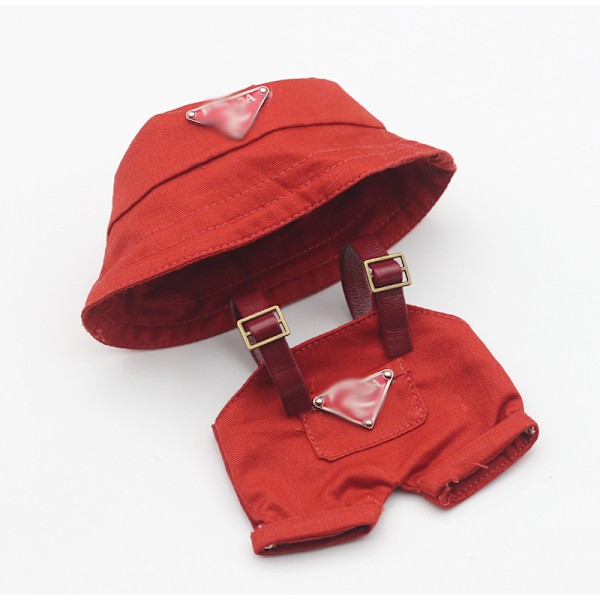 [HH] Högkvalitativa Designer Labubu Kläder med Bucket Hats 2-delat Set Outfit Labubu Kläder 10cm 7