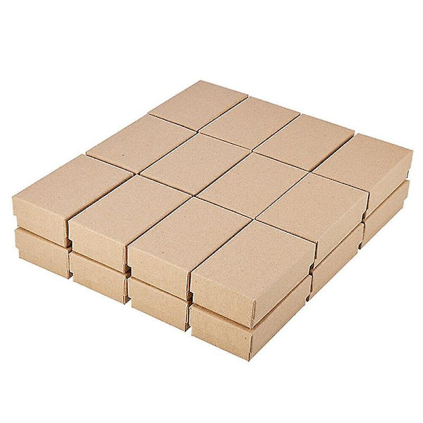 24 st Kraftpapperspresentask Liten Kraftpappers smyckeskrin Handgjord kartongförpackning Presentask Bröllopsdekorationer