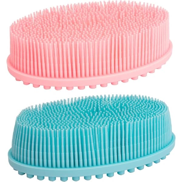 HA~Silikon Kroppsskrubb Exfolierande Duschborste Kroppsborste 2-pack