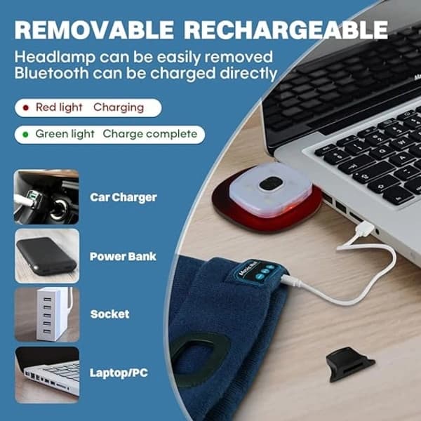 HA-LED-lys Bluetooth-lue, for camping og løping