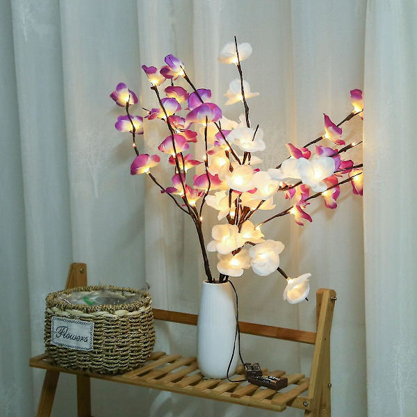 Led Lighted Kunstige Orkide Blomster Træ Grene Lys