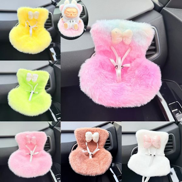 [HH] Anime Mjuk 17cm Labubu Monsters Kläder för Labubu Docka Söt Labubu Bilsäkerhetssäte Plysch free 6