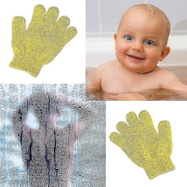 Exfolierande handskar, duschbad dubbelsidiga kroppsskrubbhandskar i olika färger