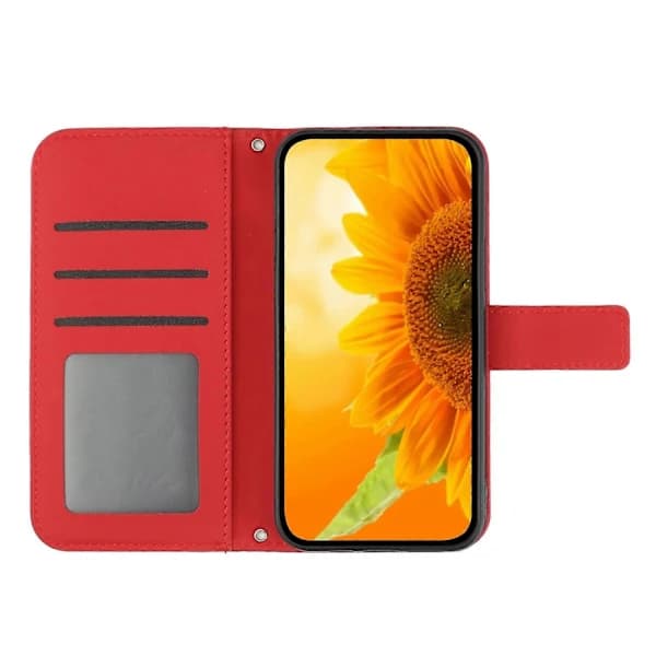 Läderfodral för Motorola Moto G34 5G Röd
