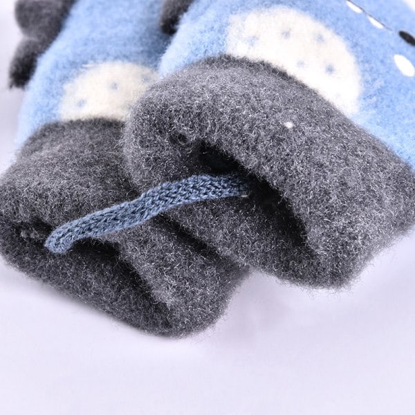 /HA/Snow Show Vinter Barnhandskar Varma Söta Tecknade Vantar Stickade Baby Anti-scratch Handskar 6*13cm