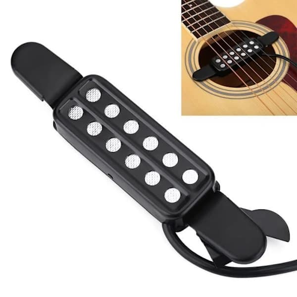 12-Håls Magnetisk Pickup Transducer för Akustisk Gitarr Musikinstrument Tillbehör