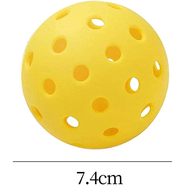 6 st Pickleballbollar 40 Hål Hållbara 74mm Tävling Boll med Nätpåse Utomhus Pickle Bollar för Inomhus och Utomhus Turneringsspel