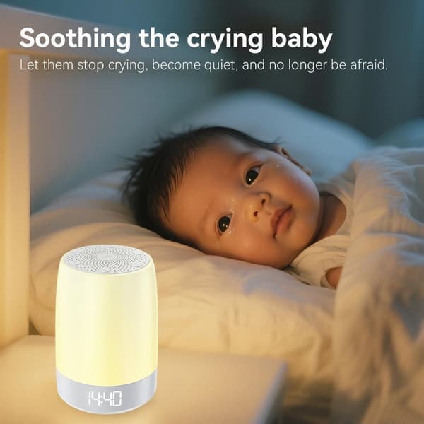 Nattlampe - Sovelampe for gutter og jenter med fargeskift, alarm og tid, timerfunksjon (Wi-Fi)
