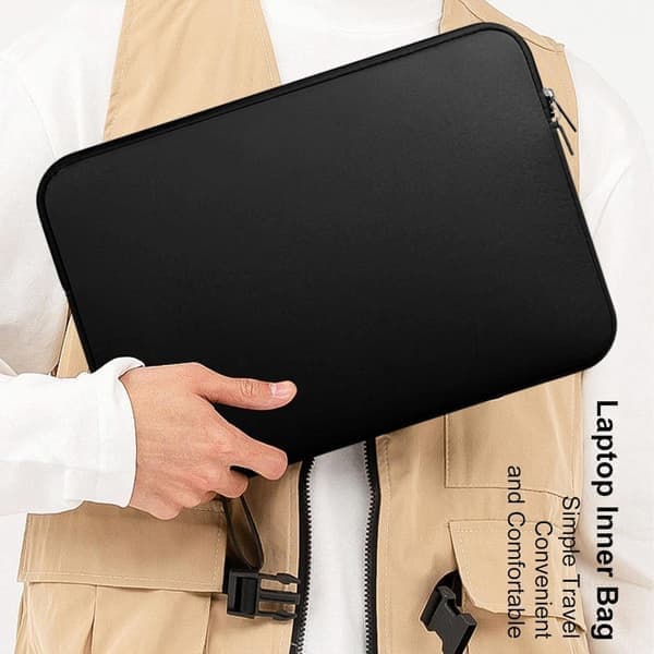 Laptop Sleeve - Computer Sleeve - Sort - 15,6 tommer