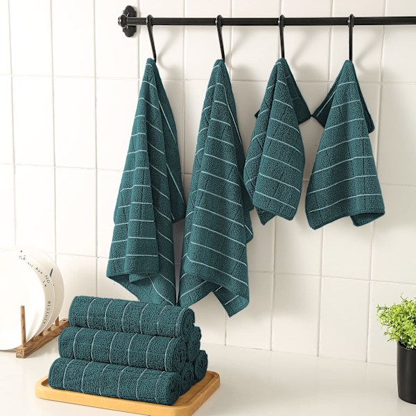 Mikrofiber kökshanddukar och disktrasor set, 26 x 18 tum och 12 x 12 tum, set med 12 bulk luddfria diskhanddukar för torkning av disk