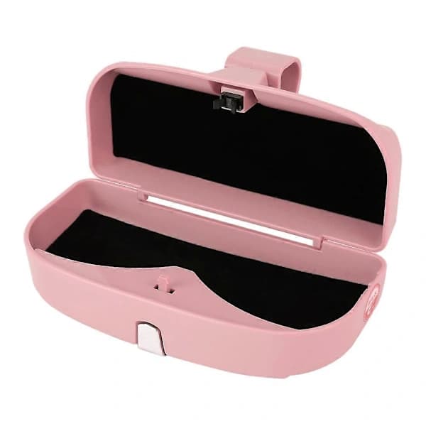 Multifunktionelt brilleetui til bil Solbrilleboks med kortplads, flad model Pink