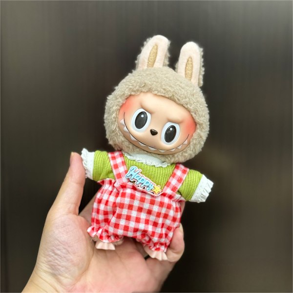 [HH] Endast Kläder 24 Designer 17cm LaBubu Plyschdocka Kläder Anime Söt PVC Figur Docka Overall Kjol Klä upp Kläder 1a 2a 17cm 15