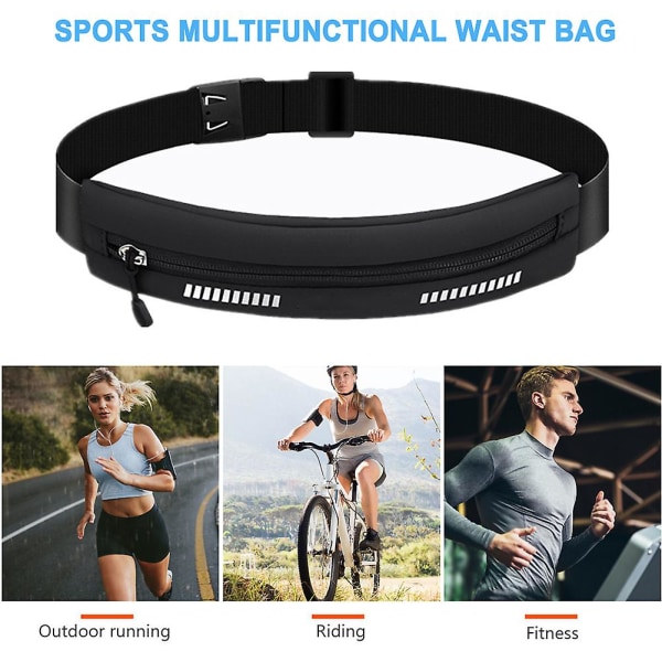 Midjeveske Sports Fanny Pack Dame Løpeveske Herre Belteveske Telefon Gym Bag Tettsittende Usynlig Belteveske Løpetilbehør