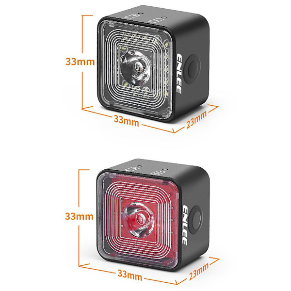 USB-ladattava vedenpitävä polkupyörän ajovalo, älykäs jarrutakavalo - E-105 ajovalo + E-105S takavalo (yksi pakkaus)