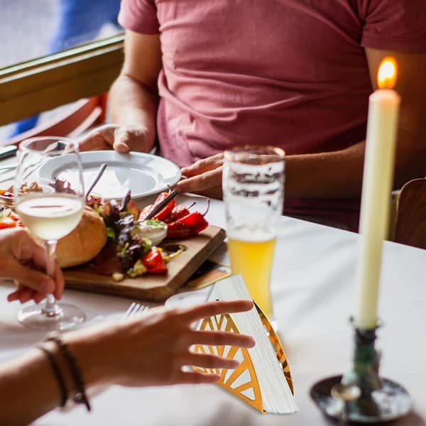 Pieces Servietholder, Rustfrit Stål Trekant, til Køkkenborde, Spiseborde, Guld