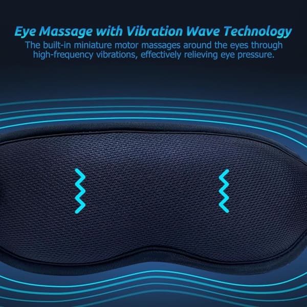 Mistmaske, oppladbar øyemaske med damp og smart timer, mikrofin damp