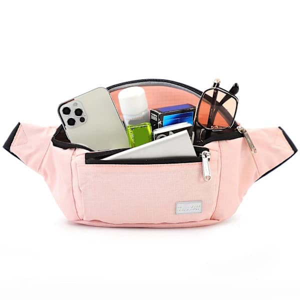 Dam Midjeväskor Crossbody Midjeväska Bröstväskor Telefonficka Justerbar Rem Rosa