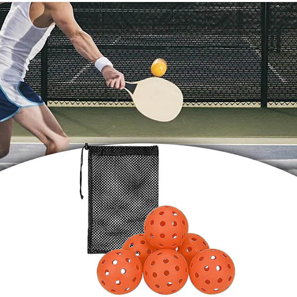 6 st Pickleballbollar Pickle Balls Tävling Boll Ihålig Boll 74mm Officiell Storlek Boll Pickleball Tillbehör för Utomhus