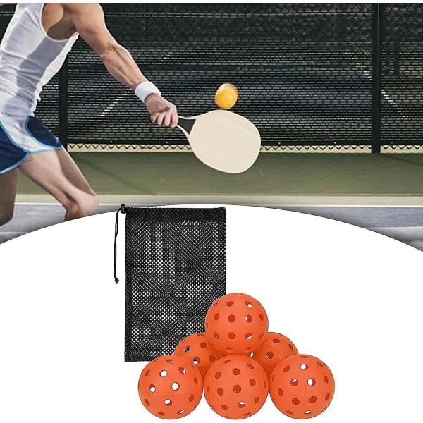 6X 40 hull Pickleball baller Offisiell størrelse ball Pickleball tilbehør for sanksjonert turneringsspill Utendørsbaner Voksenøvingstrening