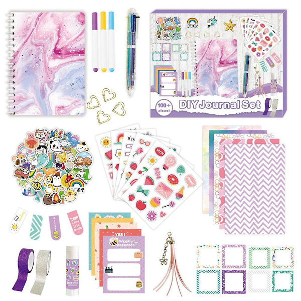 DIY Journal Sæt, Scrapbog & Dagbogsforsyninger, Teen Pige Ting Til Fødselsdagsgaveideer, lilla
