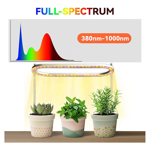 Växthusljus för inomhusväxter, Fullspektrum LED 50 Växthuslampor med gula lampor, Höjdjusterbar