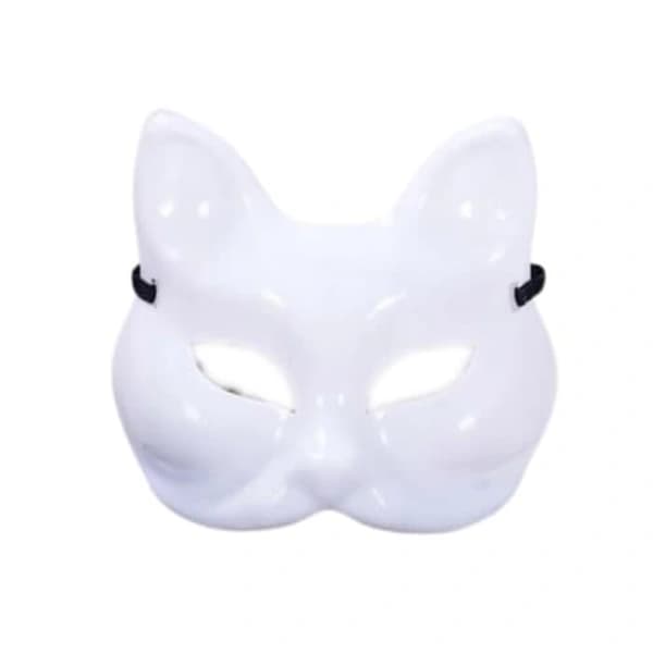 Kattemaske, plast, hvit-FM-