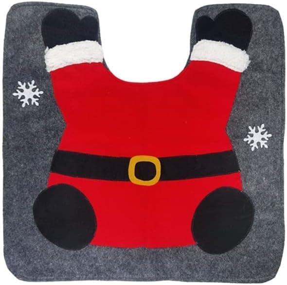 2 st Snögubbe Tomte Gnome Toalettsits & Badrumsmatta Set - Juldekoration Present