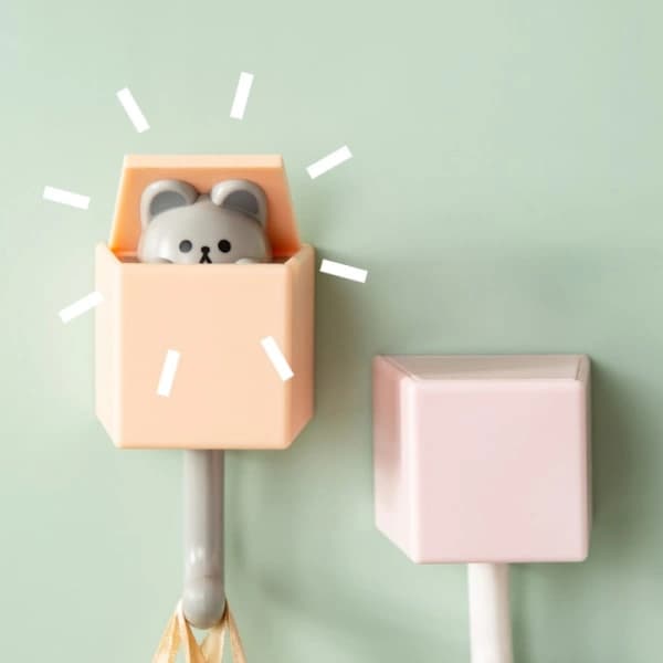 4-pak Kawaii katte-dørkrog, pop-up sød kat praktisk krog, bil
