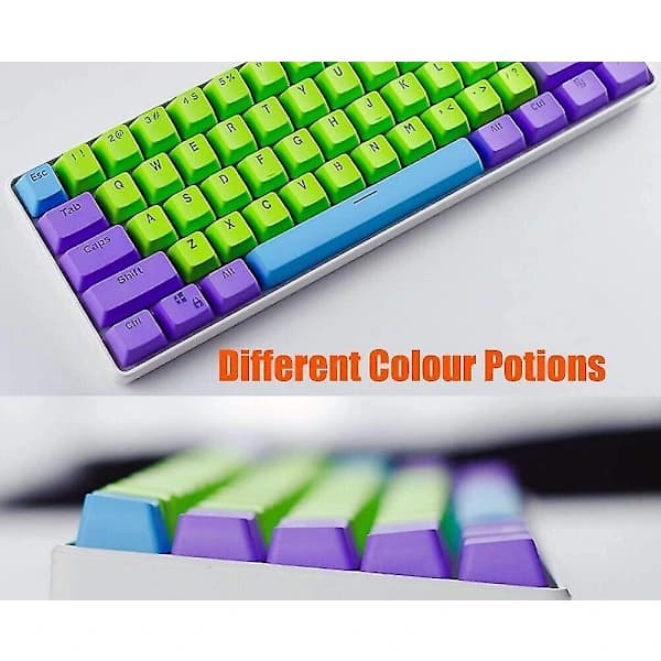 61 Pbt Keycaps 60 Prosent, Ducky One 2 Mini Keycaps Oem Profil Grønn