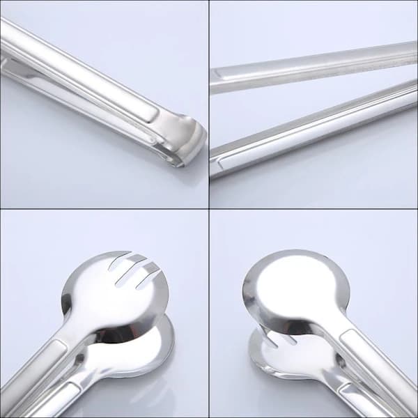 4 ST Serveringstenger 9 Tommer Buffetttenger Rustfritt Stål Serveringsredskaper for Salatbuffet Forrett Dessert Matfester, Sølv