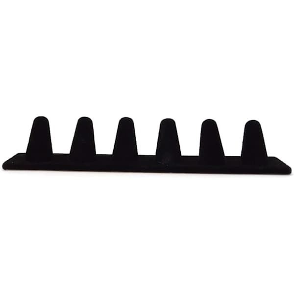 1 stk. Sort Fløjl 6 Finger Ring Display Stand Organizer