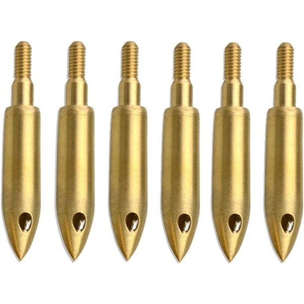 /HA/6 stk. 125 Grain Kobber Pilebuefløjtespidser Signalpile Spidser Bueskydning Fløjtespids Pile til Armbrøst og Compoundbue 2083