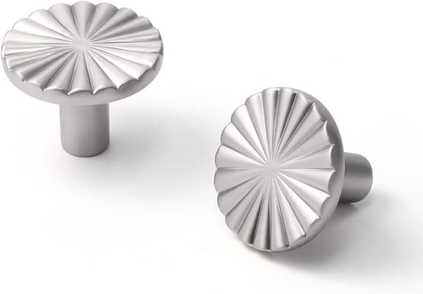 ABS Solros Skåpsknoppar, Enkelhål, 12-pack för Köksluckor, Byråar och Möbler, Krom, 38 mm