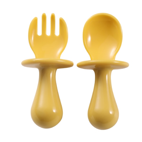 Baby - Baby och gaffel, flerfärgad, set för att uppmuntra ditt baby att äta självständigt, BPA-fri 7,5X2cm Fontainebleau 2st