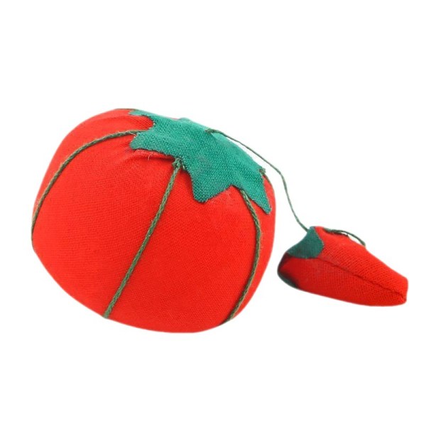 Tomatformad nålkudde - 1 st, storlek: 4,5x2,5x4cm, Material: Tyg, Färg: Röd