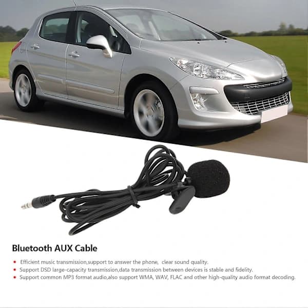 HA~Bluetooth 5.0 AUX-kabeladapter Handsfree med mikrofon Erstatning for Citroen Berlingo/Jumpy/C2/C5