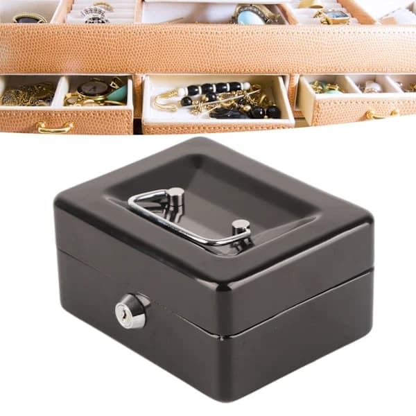 Portable Lockable Cash Box For Small Business, Multifunctional Storage Solution Keeps Important Items Safe With Durable Steel Construction