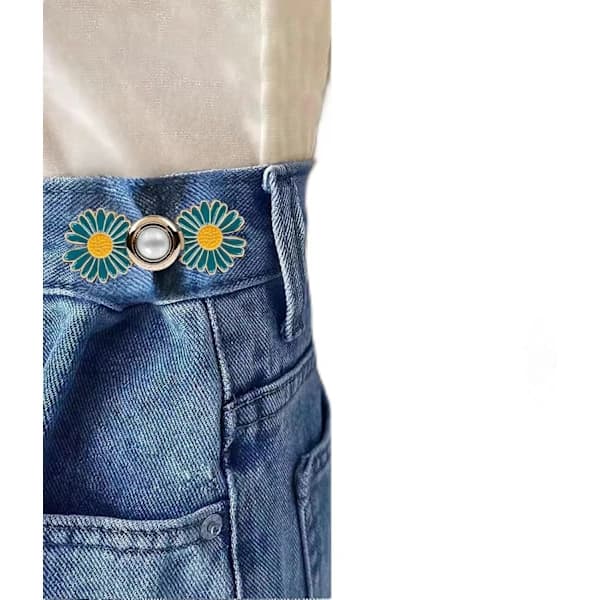 Metallknappnål, Liten, Grønn Blomst, 1-pakning