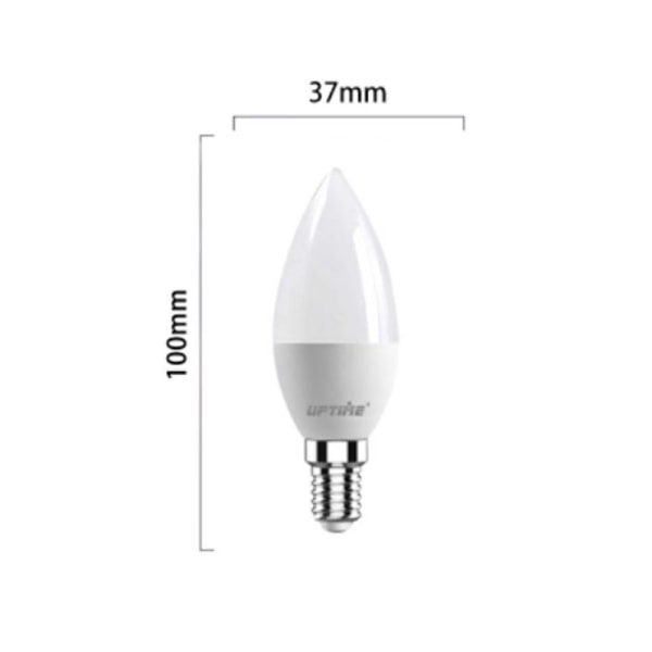 Led Bulb E14-lampa, varmvit 3000K, C37 LED 5W, strålvinkel 120°, 6 st.