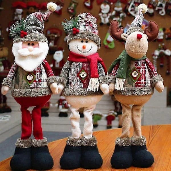 HA-Jultomte Docka Dekorationer Jul Snögubbe Älg Dockor Jul Plast Dockor Kreativa Leksaker Älg
