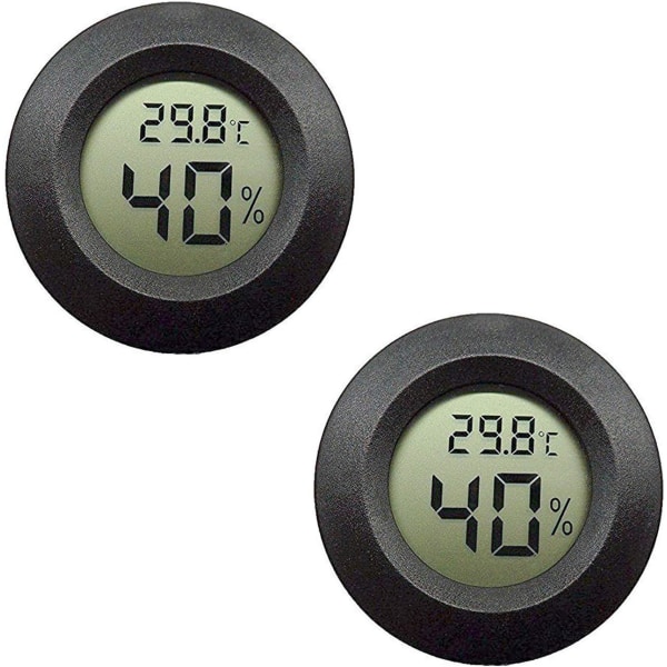 2-pack Hygrometer Termometer Digital LCD-skärm Utomhusfuktighet Gau