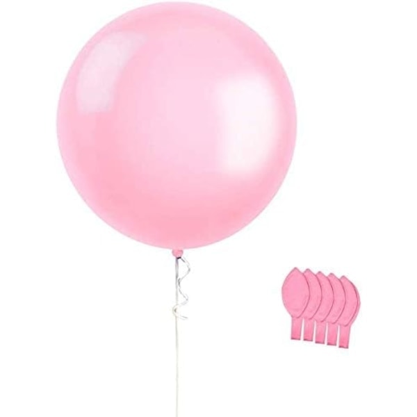 /HA/36 tommers pastellrosa ballong stor makron latexballong og ballong for festtilbehør for dekorasjon bursdag, festsermoni, bryllup (5 stk)