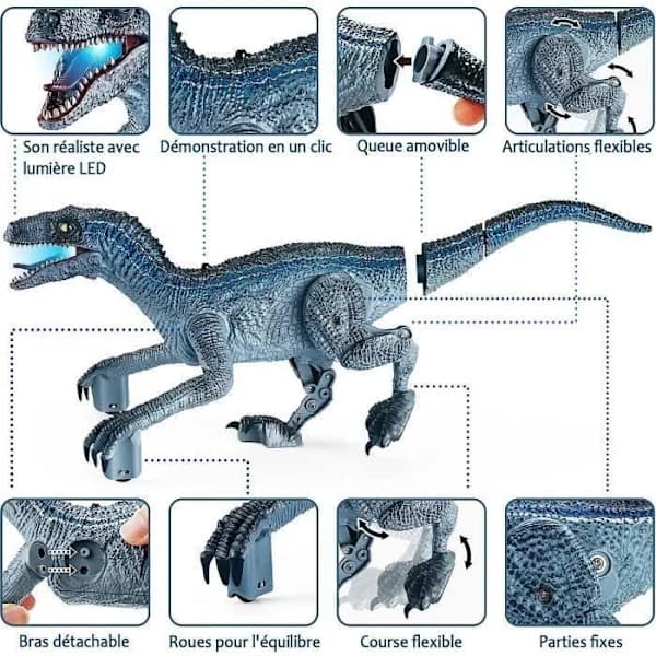 Fjernstyret Dinosaur Legetøj Radiostyret Robot Dinosaur med Controller Gave til Børn Drenge 3 4 5 6+ år
